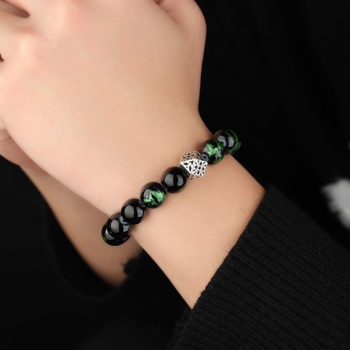 Bracciale verde per - , cristallo