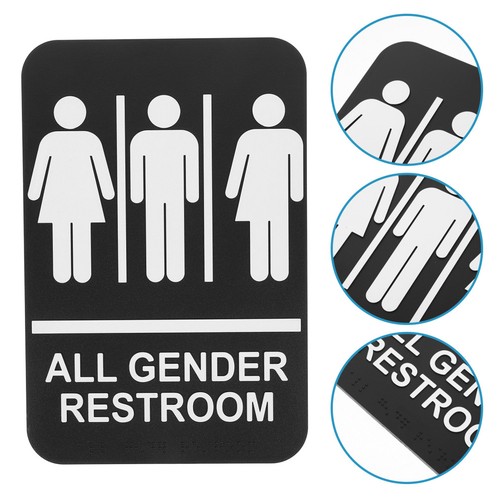 Targa per bagno con braille - con,